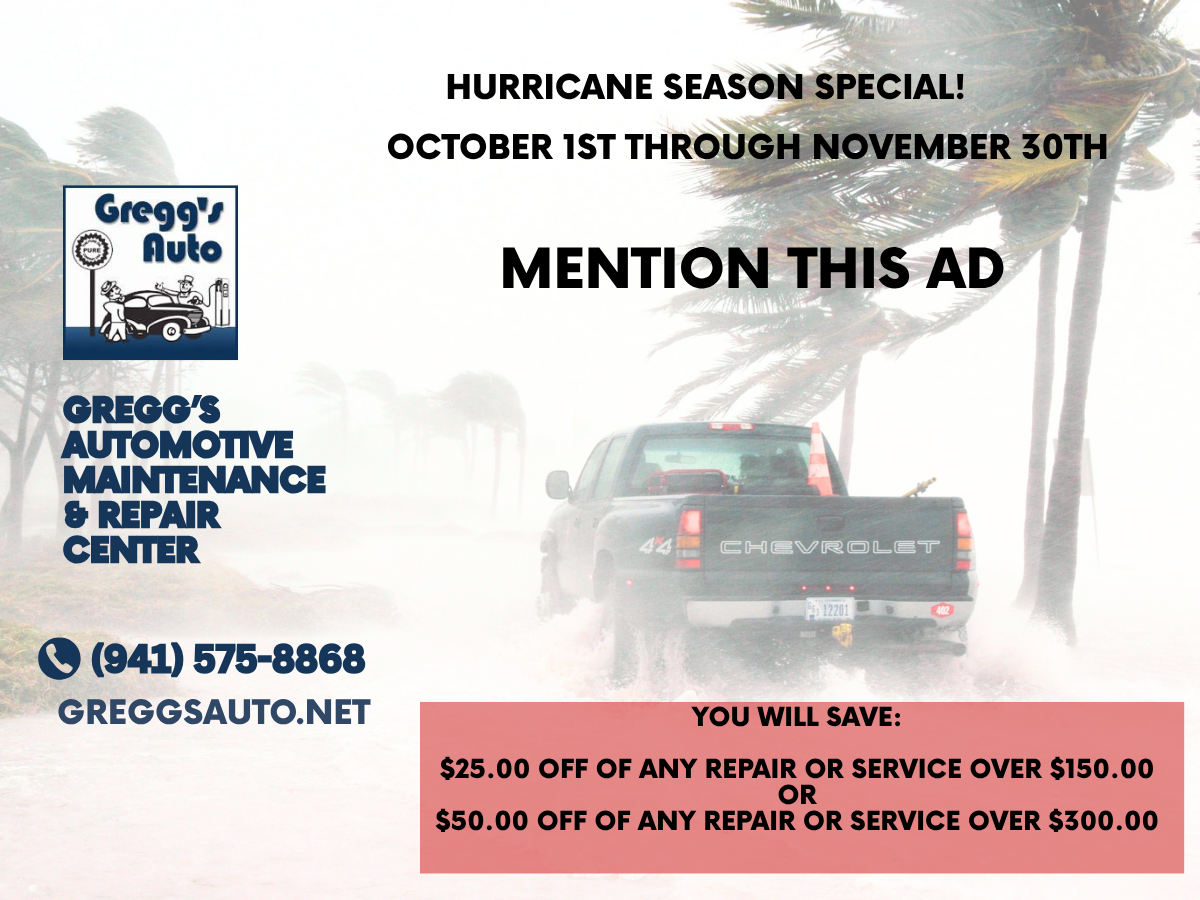 Gregg's Automotive Hurricane Season Special